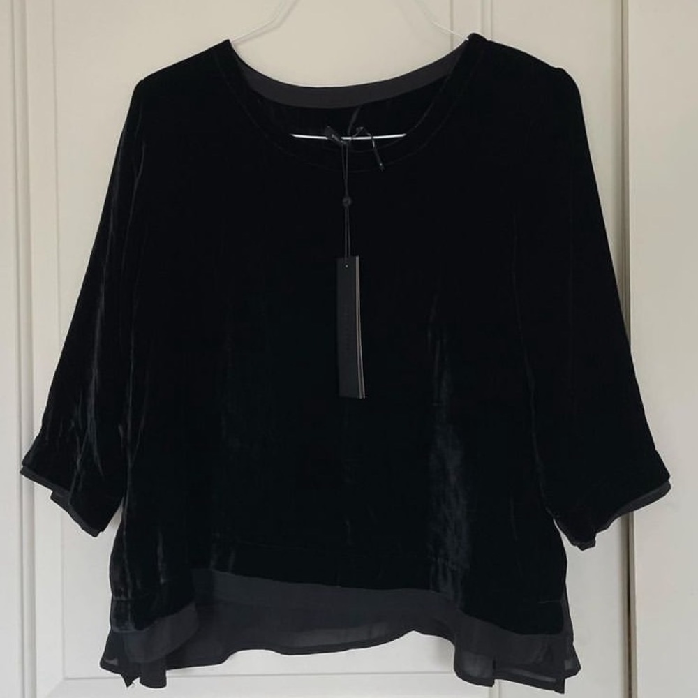 NWT Stella Carakasi Black Velvet Top